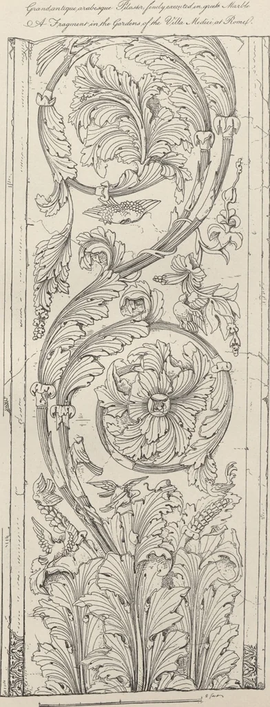 An illustration from Etchings, representing the best examples of ancient ornamental architecture : drawn from the originals in Rome, and other parts of Italy, during the years 1794, 1795 and 1796. by Charles Heathcote Tatham, architect facsimile reproduction by photo-lithography, 1890, leaf 68