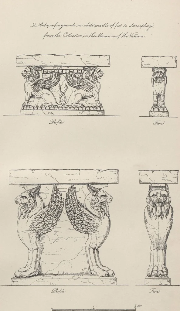 An illustration from Etchings, representing the best examples of ancient ornamental architecture : drawn from the originals in Rome, and other parts of Italy, during the years 1794, 1795 and 1796. by Charles Heathcote Tatham, architect facsimile reproduction by photo-lithography, 1890, leaf 7