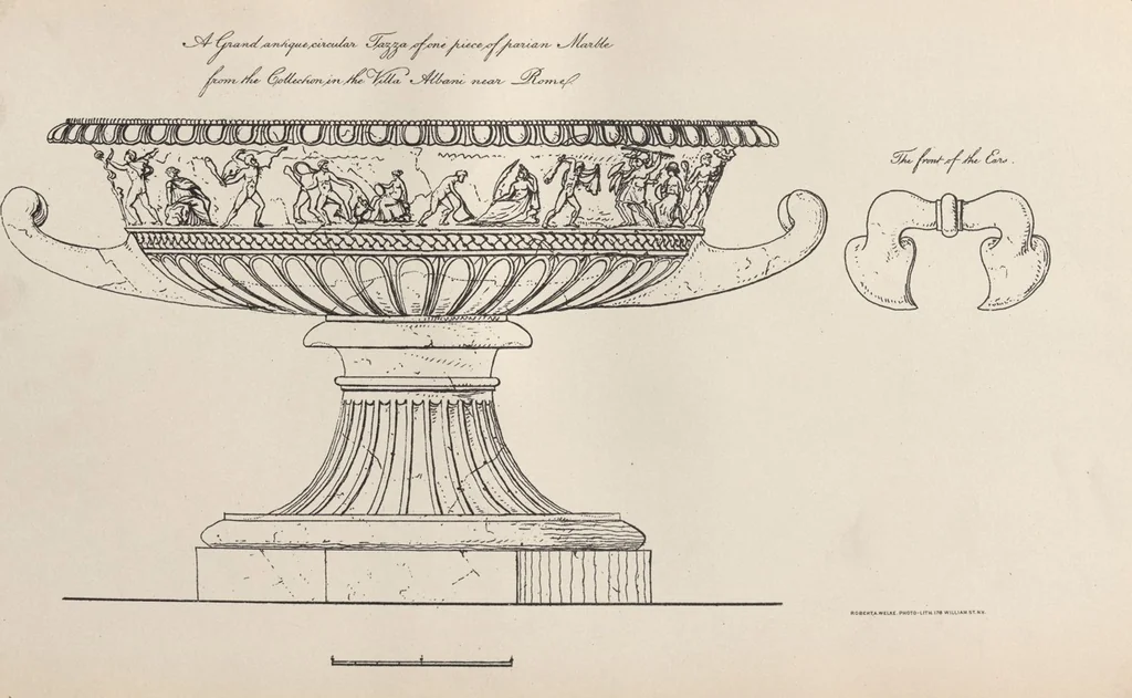 An illustration from Etchings, representing the best examples of ancient ornamental architecture : drawn from the originals in Rome, and other parts of Italy, during the years 1794, 1795 and 1796. by Charles Heathcote Tatham, architect facsimile reproduction by photo-lithography, 1890, leaf 73