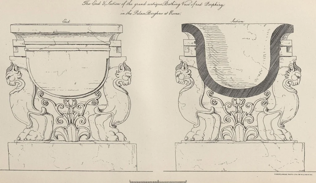 An illustration from Etchings, representing the best examples of ancient ornamental architecture : drawn from the originals in Rome, and other parts of Italy, during the years 1794, 1795 and 1796. by Charles Heathcote Tatham, architect facsimile reproduction by photo-lithography, 1890, leaf 87