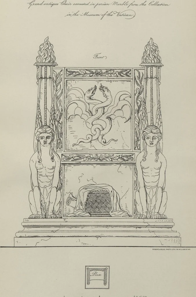 An illustration from Etchings, representing the best examples of ancient ornamental architecture : drawn from the originals in Rome, and other parts of Italy, during the years 1794, 1795 and 1796. by Charles Heathcote Tatham, architect facsimile reproduction by photo-lithography, 1890, leaf 92