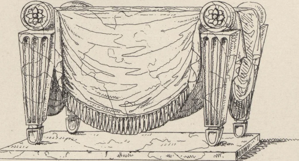 An illustration from Etchings, representing the best examples of ancient ornamental architecture : drawn from the originals in Rome, and other parts of Italy, during the years 1794, 1795 and 1796. by Charles Heathcote Tatham, architect facsimile reproduction by photo-lithography, 1890, leaf 95