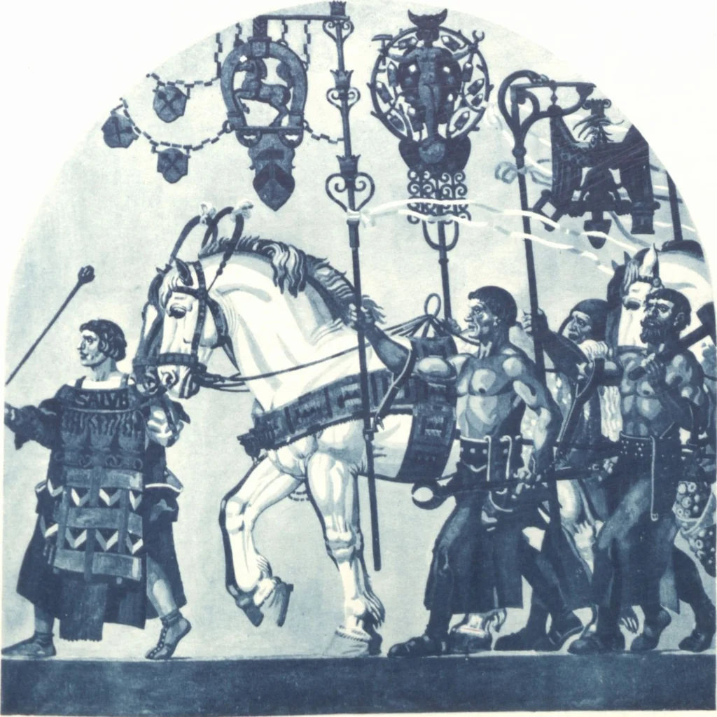 An illustration from Iulius Diez / Text von Rich. Braungart, 1920, leaf 157