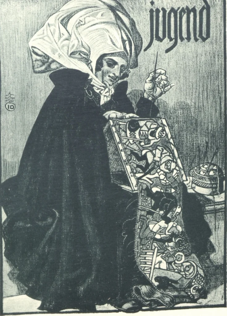An illustration from Iulius Diez / Text von Rich. Braungart, 1920, leaf 185