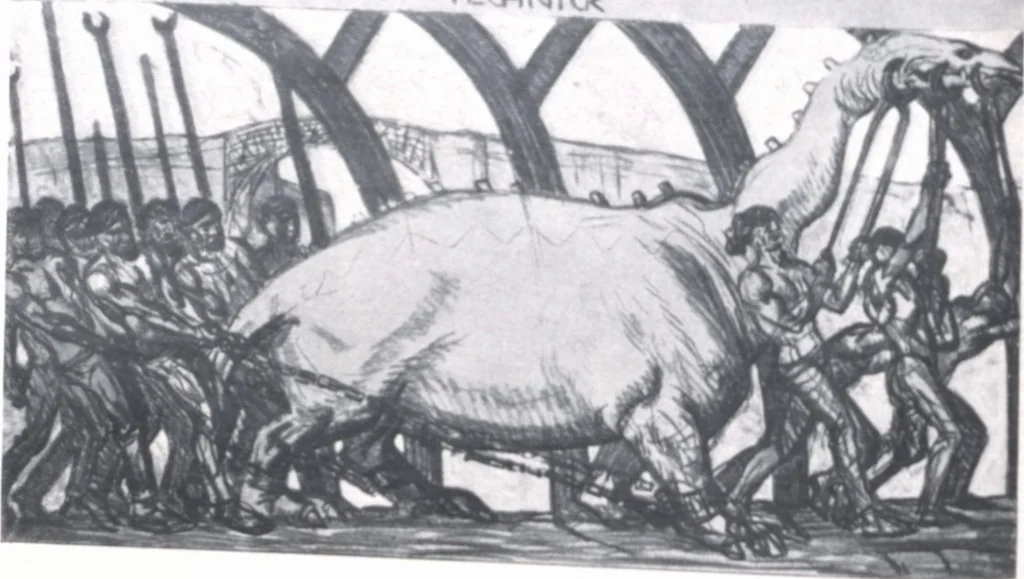 An illustration from Iulius Diez / Text von Rich. Braungart, 1920, leaf 84