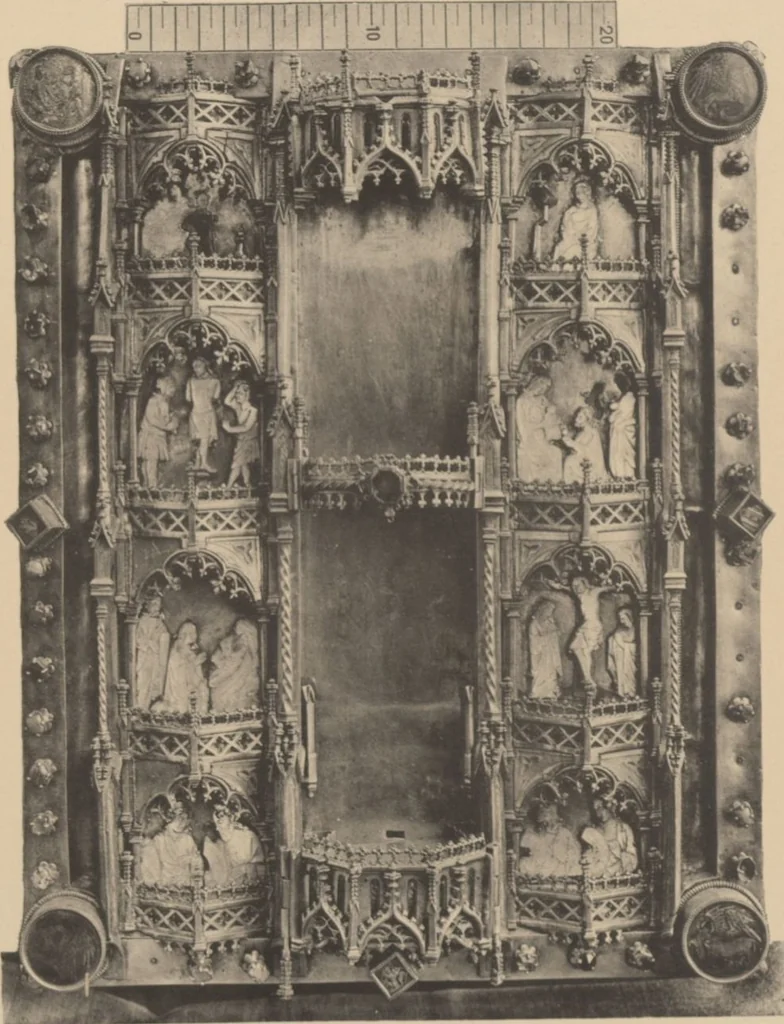 An illustration from Auswahl von kunstgewerblichen Gegenständen aus der retrospectiven Ausstellung der allgemeinen Landes- und Jubiläums-Ausstellung in Prag 1891, 1892, leaf 104