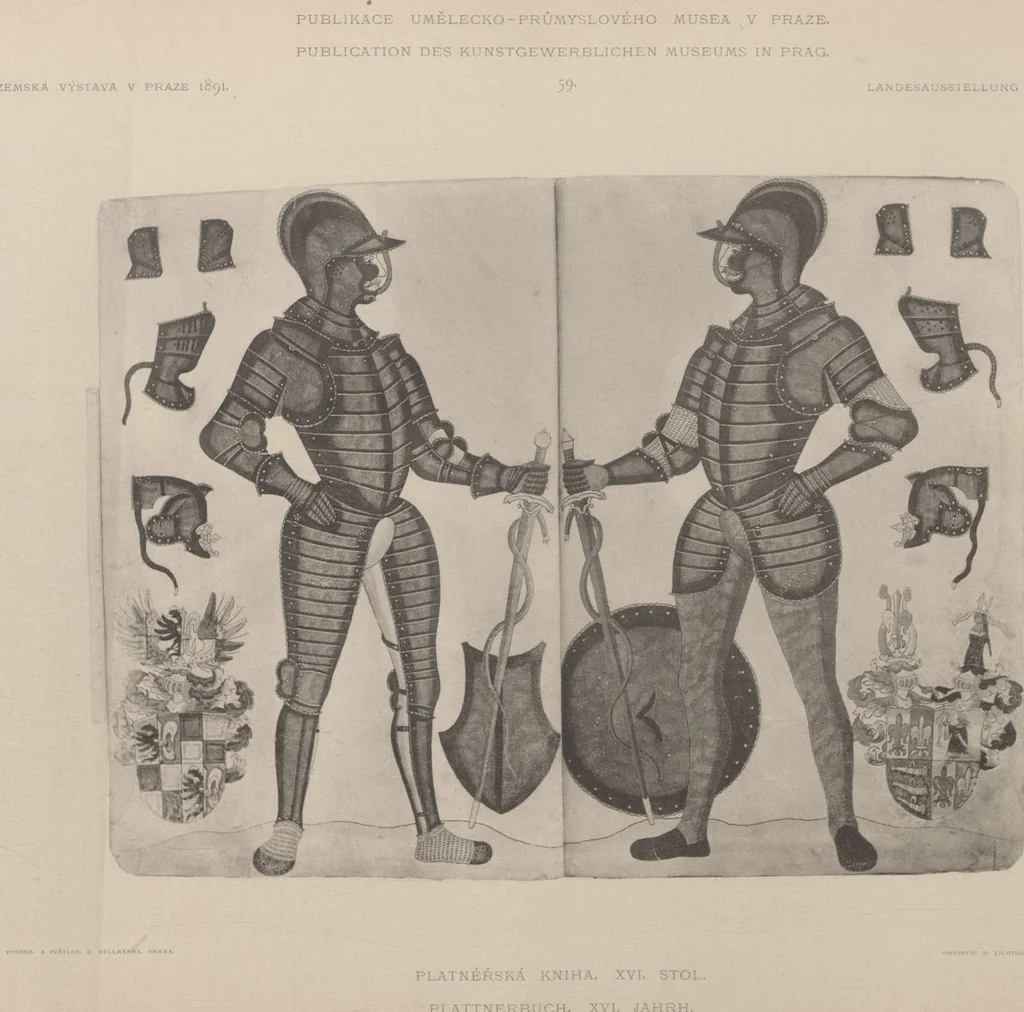 An illustration from Auswahl von kunstgewerblichen Gegenständen aus der retrospectiven Ausstellung der allgemeinen Landes- und Jubiläums-Ausstellung in Prag 1891, 1892, leaf 142