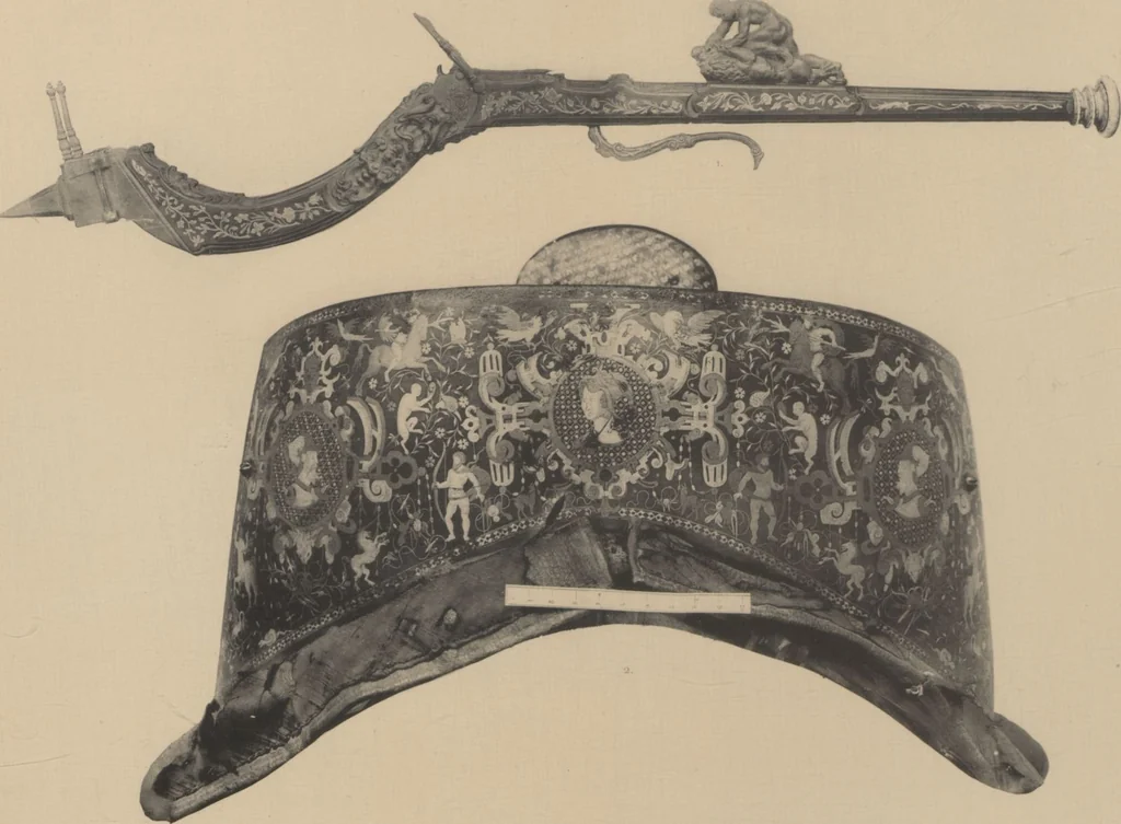 An illustration from Auswahl von kunstgewerblichen Gegenständen aus der retrospectiven Ausstellung der allgemeinen Landes- und Jubiläums-Ausstellung in Prag 1891, 1892, leaf 152