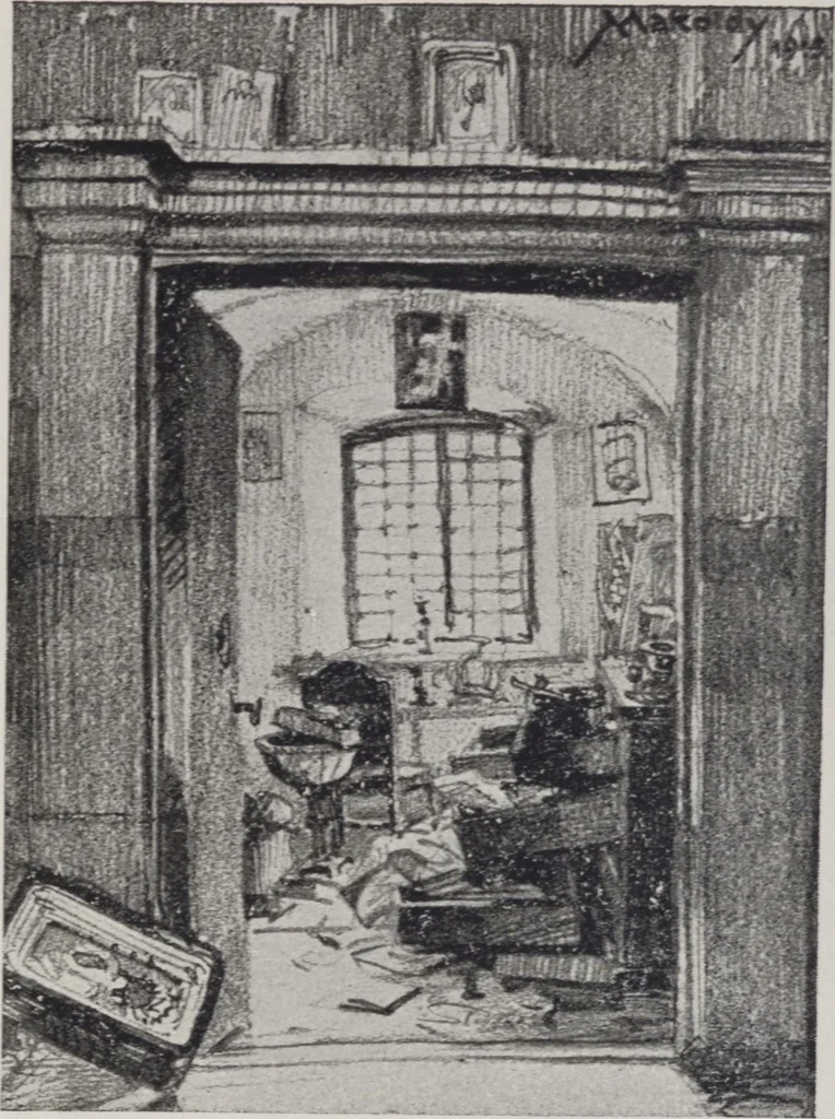 An illustration from Bosznay István, Borszéky Frigyes, Hesshaimer Lajos, Komáromi Kacz Endre, Komáromy Kacz Endréné, Makoldy József és Vass Elemér gyűjteméneiből : rendezett csoportkiállitás : katalogusa, 1918, leaf 14