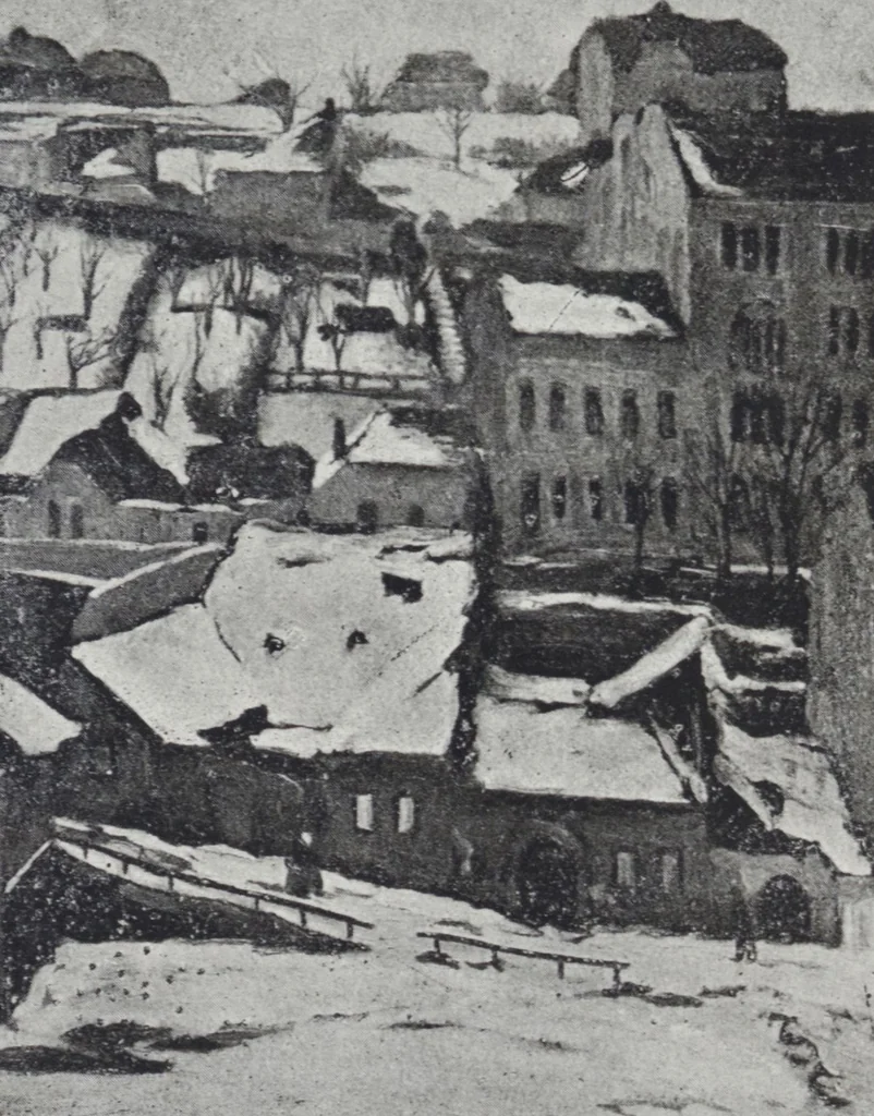 An illustration from Bosznay István, Borszéky Frigyes, Hesshaimer Lajos, Komáromi Kacz Endre, Komáromy Kacz Endréné, Makoldy József és Vass Elemér gyűjteméneiből : rendezett csoportkiállitás : katalogusa, 1918, leaf 19