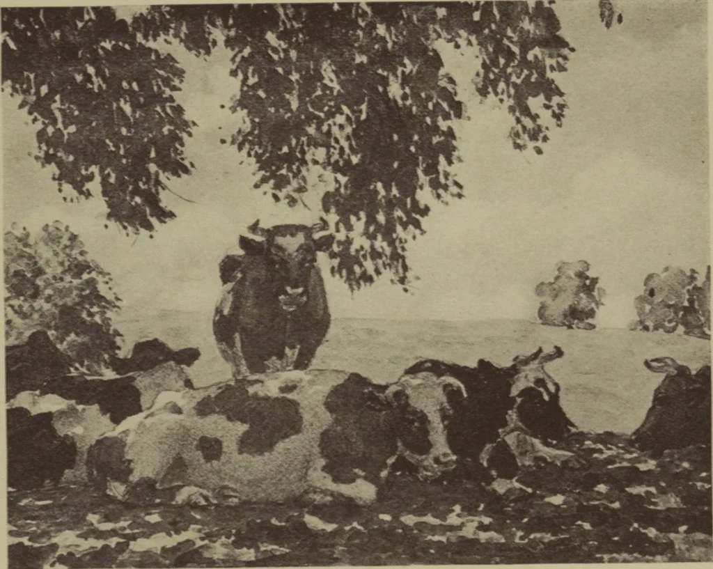 An illustration from Catalogue of the fifty-third annual exhibition of the American Water Color Society, 1920, leaf 31