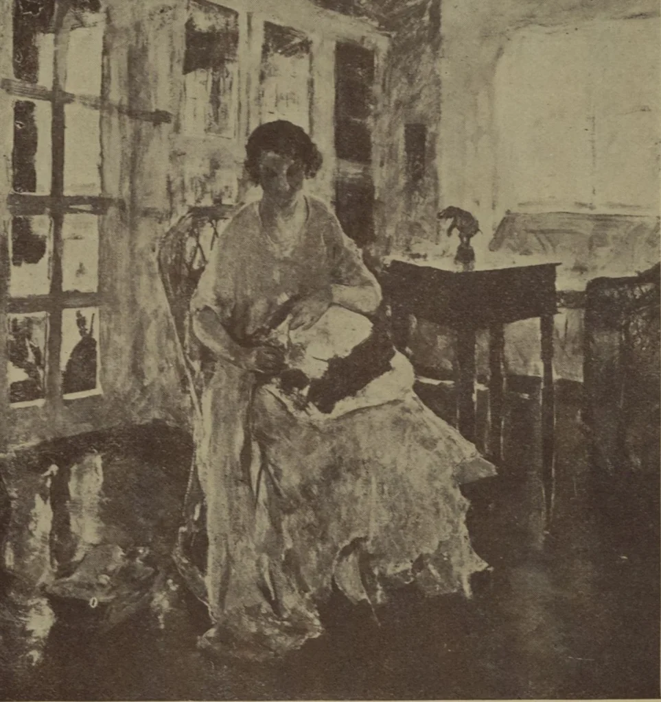 An illustration from Catalogue of the fifty-third annual exhibition of the American Water Color Society, 1920, leaf 8