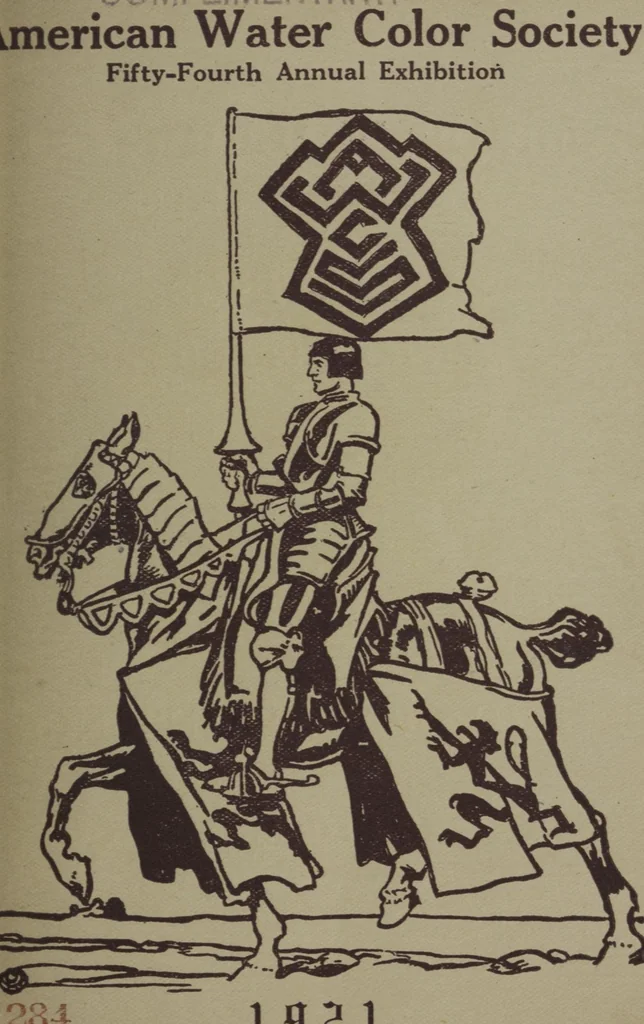 An illustration from Catalogue of the fifty-fourth annual exhibition of the American Water Color Society, 1921, leaf 1