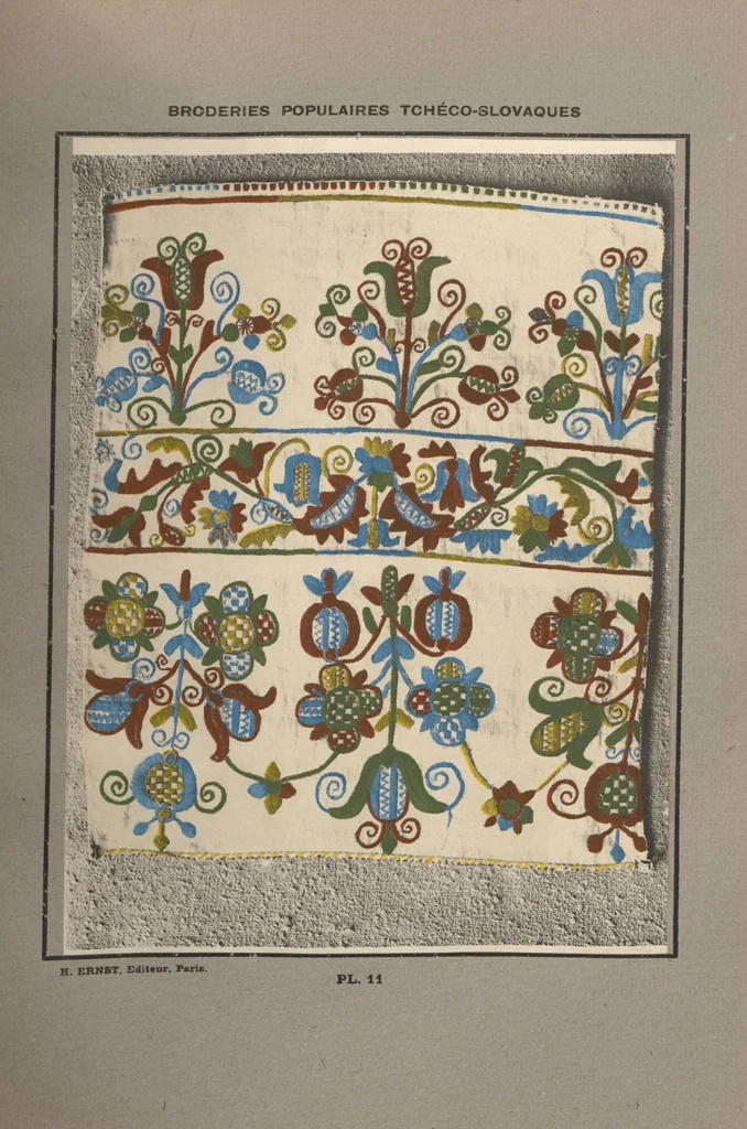 An illustration from Czecho-slovak peasant art ... : peasant embroideries, lace and wall decorations, 1921, leaf 16