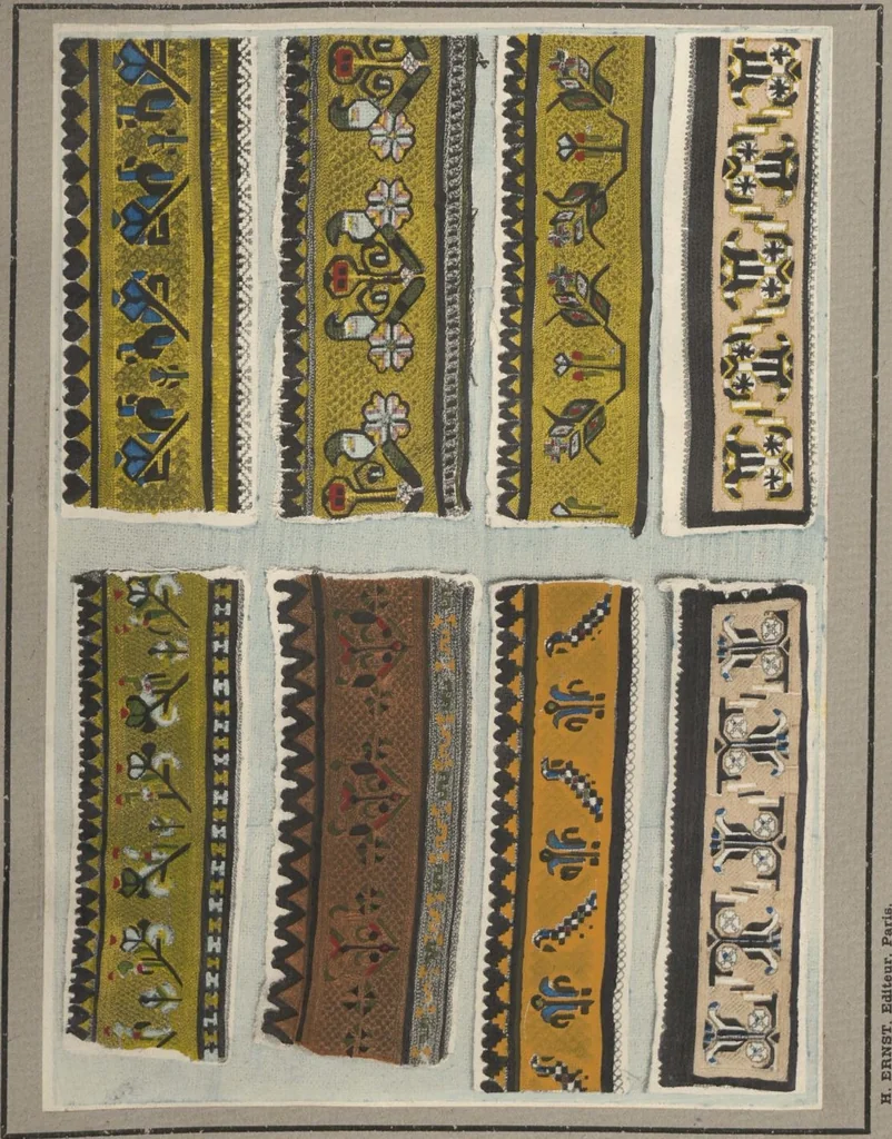 An illustration from Czecho-slovak peasant art ... : peasant embroideries, lace and wall decorations, 1921, leaf 18