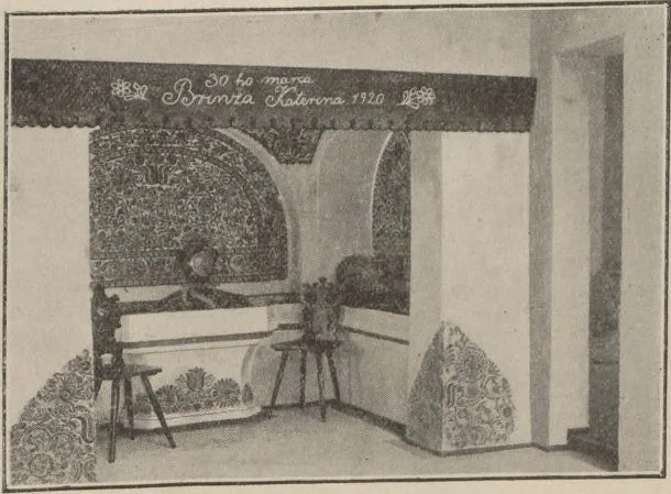 An illustration from Czecho-slovak peasant art ... : peasant embroideries, lace and wall decorations, 1921, leaf 2