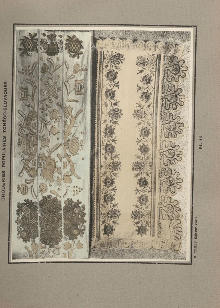 An illustration from Czecho-slovak peasant art ... : peasant embroideries, lace and wall decorations, 1921, leaf 20