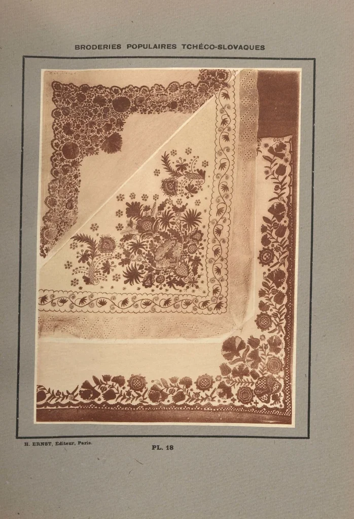 An illustration from Czecho-slovak peasant art ... : peasant embroideries, lace and wall decorations, 1921, leaf 23