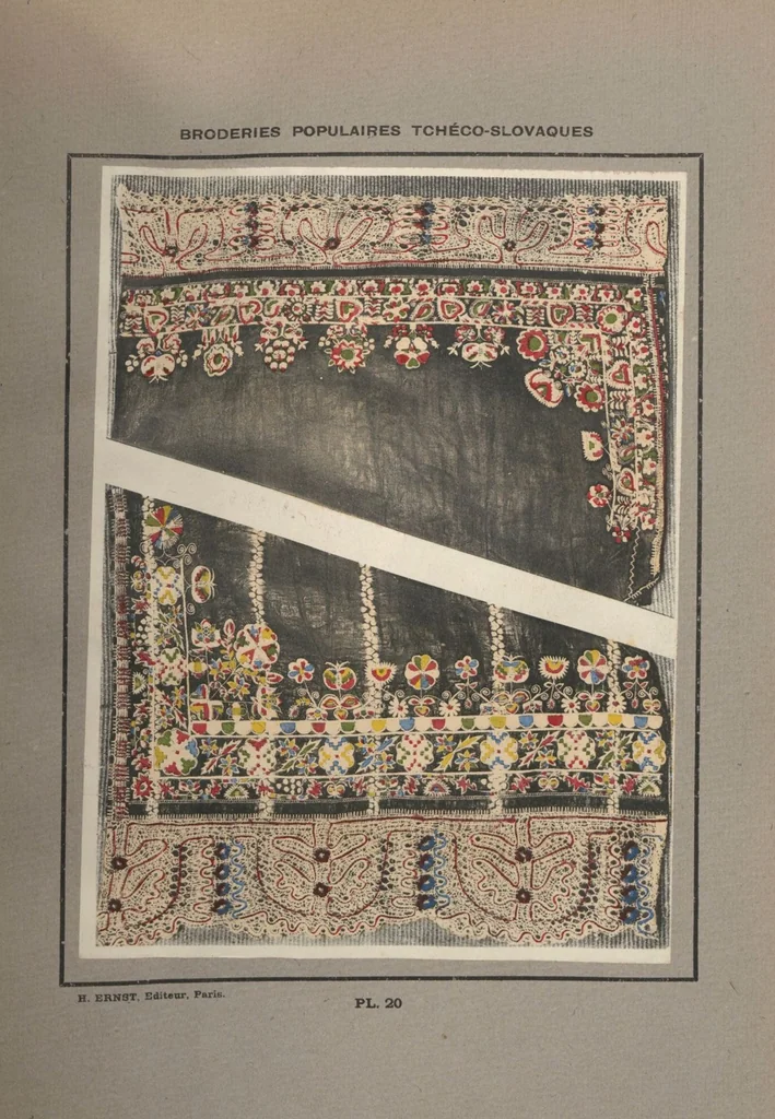 An illustration from Czecho-slovak peasant art ... : peasant embroideries, lace and wall decorations, 1921, leaf 25
