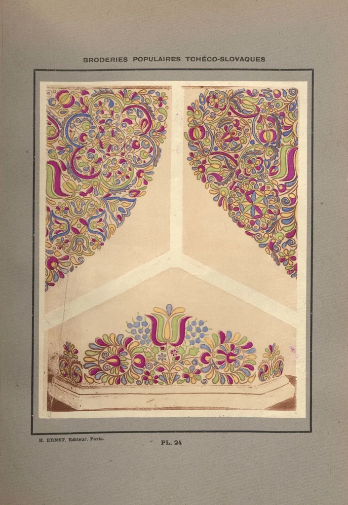 An illustration from Czecho-slovak peasant art ... : peasant embroideries, lace and wall decorations, 1921, leaf 29