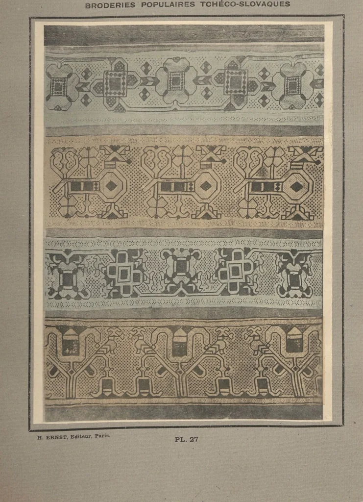An illustration from Czecho-slovak peasant art ... : peasant embroideries, lace and wall decorations, 1921, leaf 32