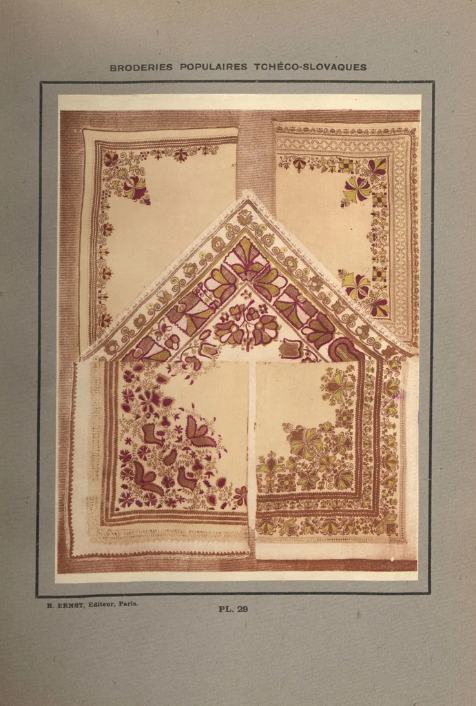 An illustration from Czecho-slovak peasant art ... : peasant embroideries, lace and wall decorations, 1921, leaf 34