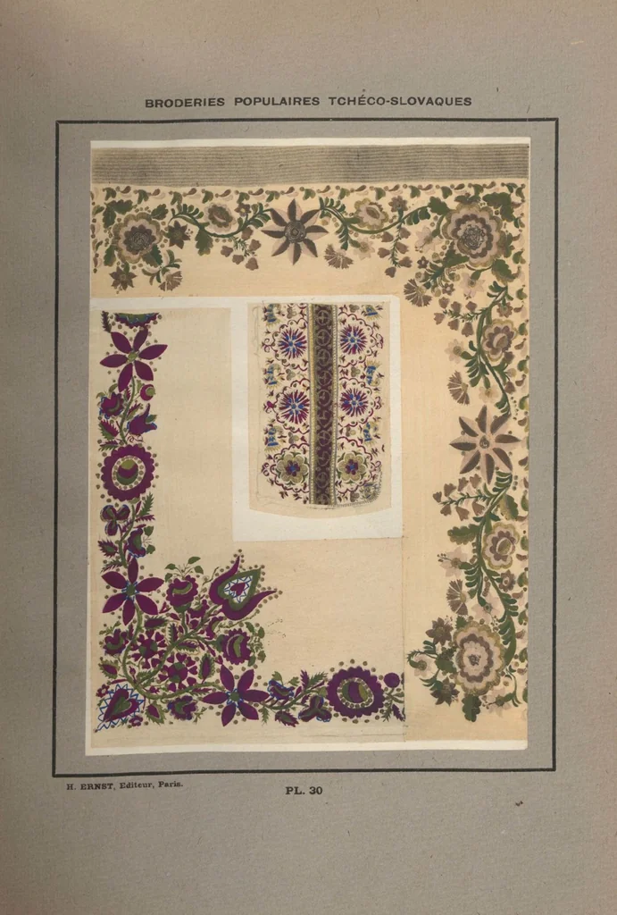 An illustration from Czecho-slovak peasant art ... : peasant embroideries, lace and wall decorations, 1921, leaf 35