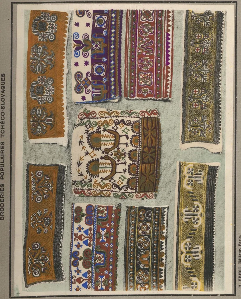 An illustration from Czecho-slovak peasant art ... : peasant embroideries, lace and wall decorations, 1921, leaf 37