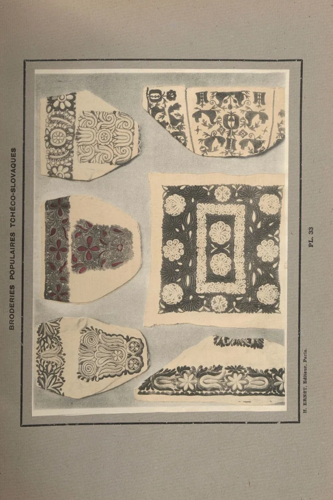 An illustration from Czecho-slovak peasant art ... : peasant embroideries, lace and wall decorations, 1921, leaf 38