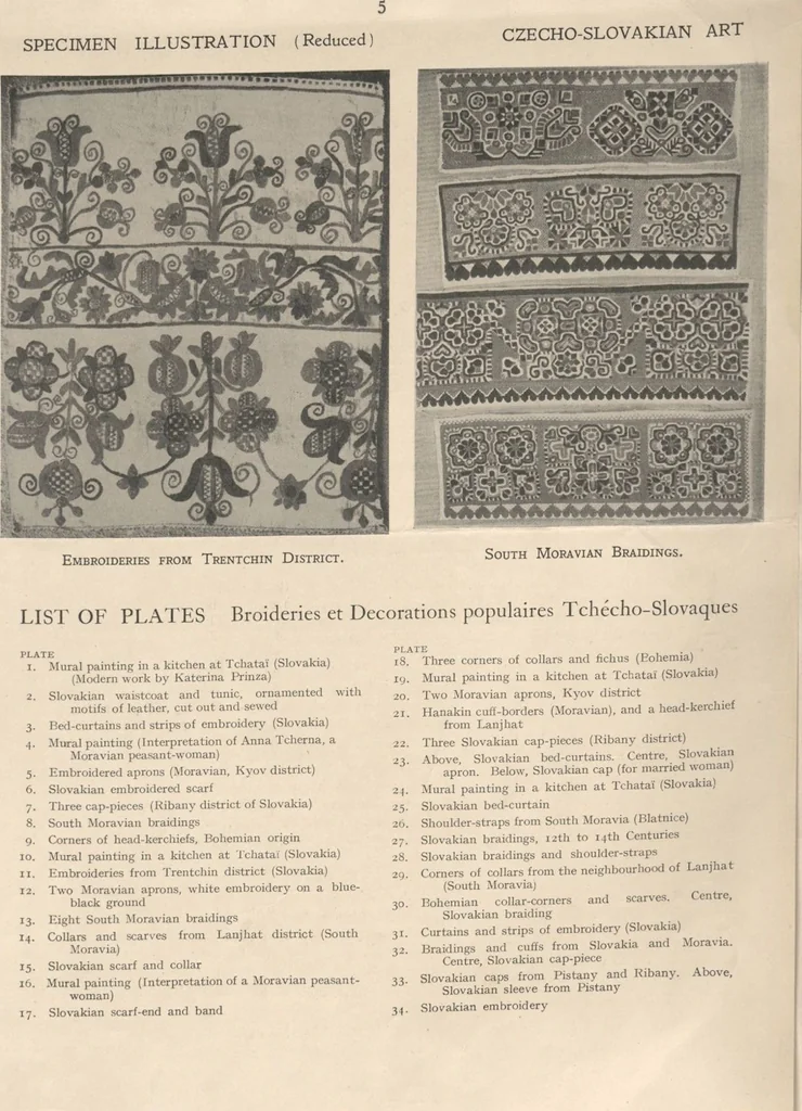 An illustration from Czecho-slovak peasant art ... : peasant embroideries, lace and wall decorations, 1921, leaf 4