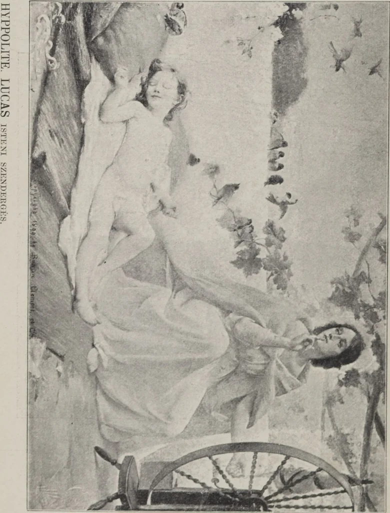 An illustration from Kalauz és képes targymutató : nemzetközi kiállitására, Hock János elöszavával, a müvészek életrajzát irta Szikszay Ferencz, 1901, leaf 132