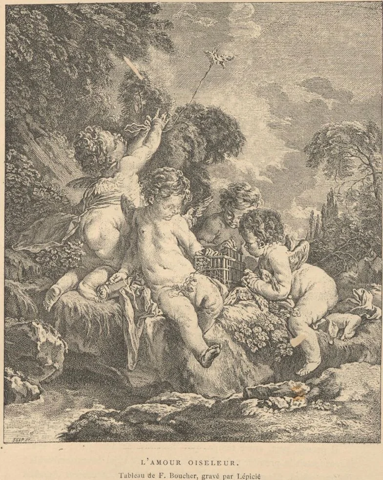 An illustration from F. Boucher / par André Michel, 1889, leaf 12