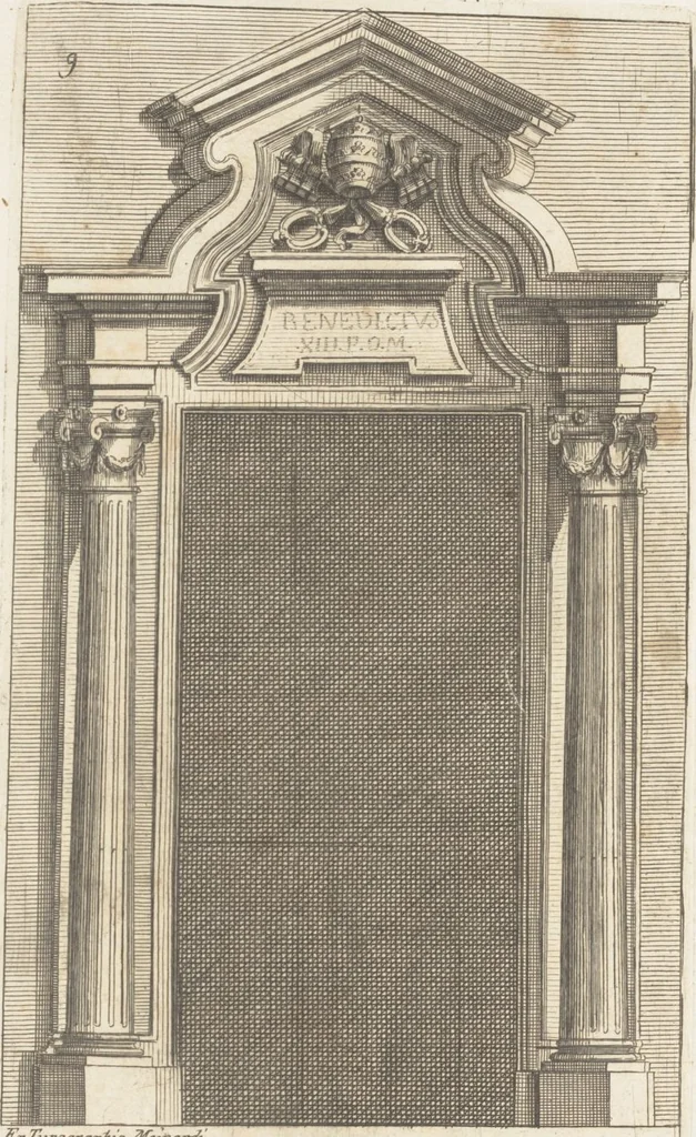 An illustration from Studio d'architettura civile / invenzione disegno, ed intaglio di Filippo Vasconi, cittadino Rom° ... [i.e., Romano], 1725, leaf 11