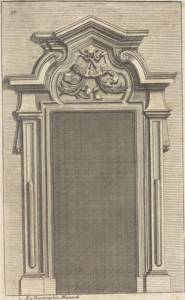 An illustration from Studio d'architettura civile / invenzione disegno, ed intaglio di Filippo Vasconi, cittadino Rom° ... [i.e., Romano], 1725, leaf 12