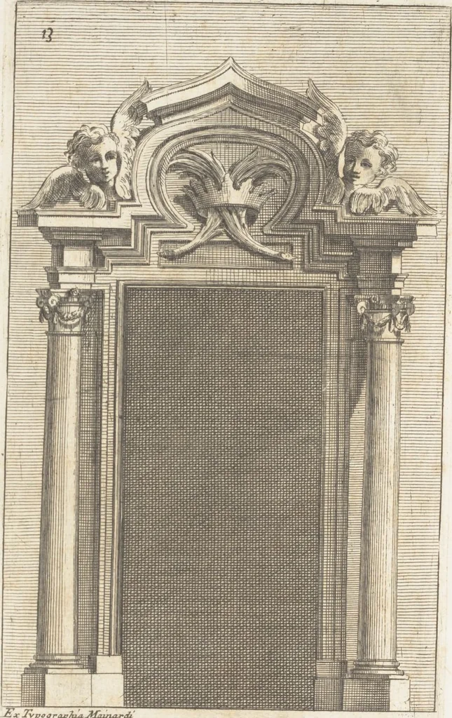 An illustration from Studio d'architettura civile / invenzione disegno, ed intaglio di Filippo Vasconi, cittadino Rom° ... [i.e., Romano], 1725, leaf 15