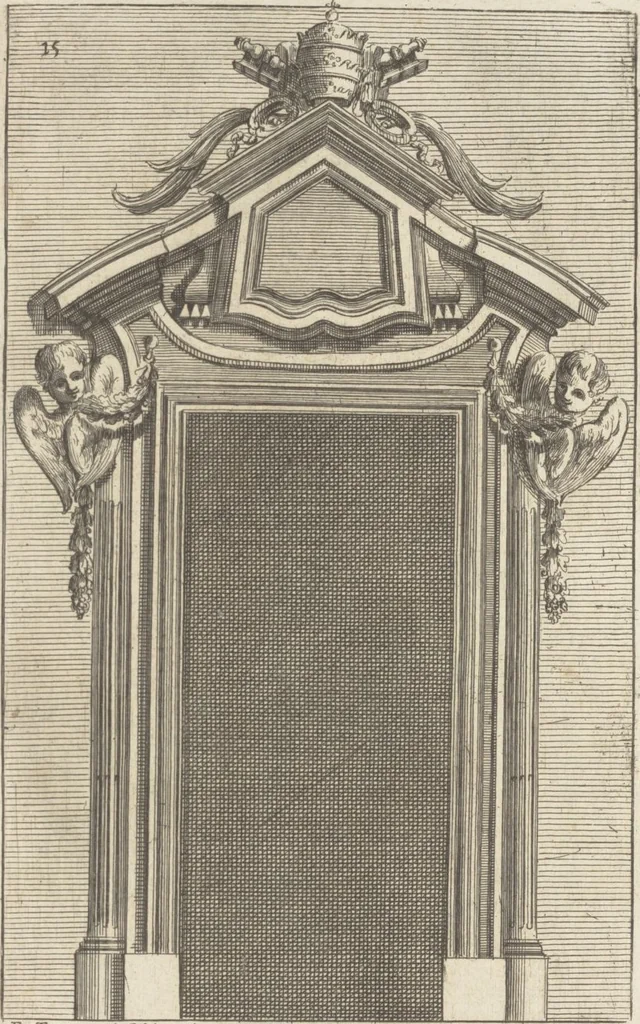 An illustration from Studio d'architettura civile / invenzione disegno, ed intaglio di Filippo Vasconi, cittadino Rom° ... [i.e., Romano], 1725, leaf 17