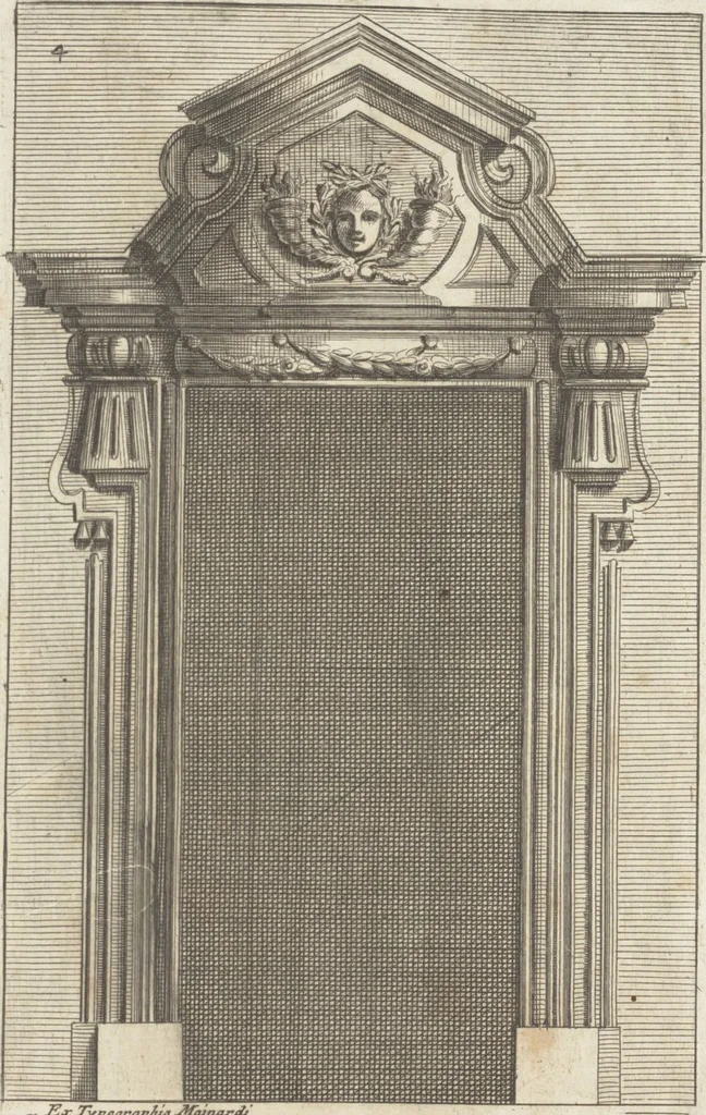 An illustration from Studio d'architettura civile / invenzione disegno, ed intaglio di Filippo Vasconi, cittadino Rom° ... [i.e., Romano], 1725, leaf 6