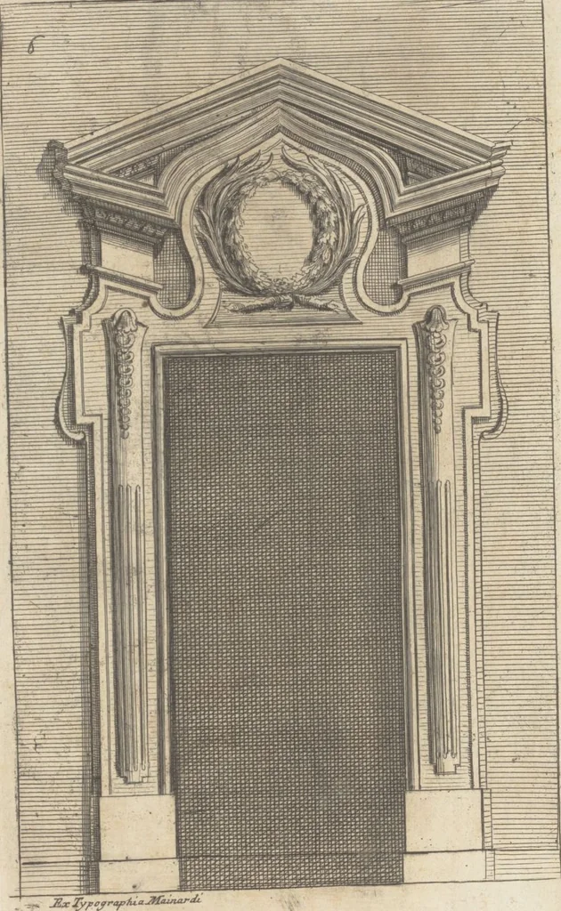 An illustration from Studio d'architettura civile / invenzione disegno, ed intaglio di Filippo Vasconi, cittadino Rom° ... [i.e., Romano], 1725, leaf 8