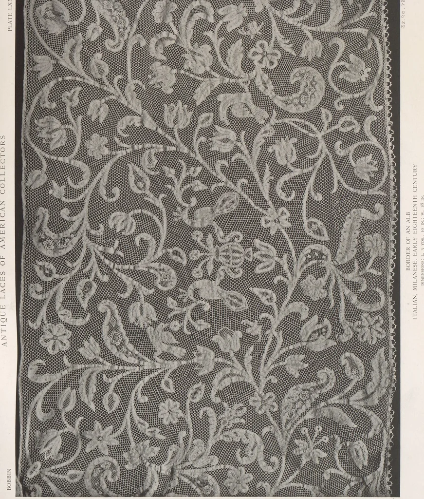An illustration from Antique laces of American collectors : Volume 1 / text by Frances Morris & Marian Hague, 1920, leaf 102