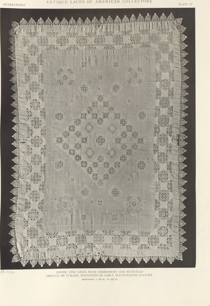 An illustration from Antique laces of American collectors : Volume 1 / text by Frances Morris & Marian Hague, 1920, leaf 25