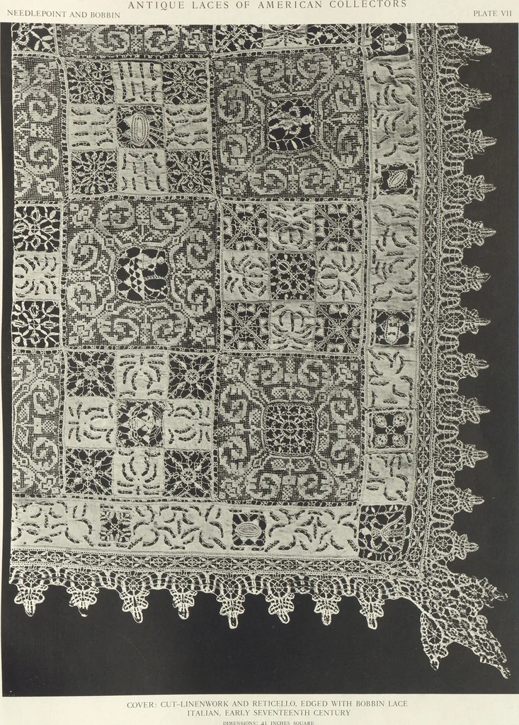 An illustration from Antique laces of American collectors : Volume 1 / text by Frances Morris & Marian Hague, 1920, leaf 28