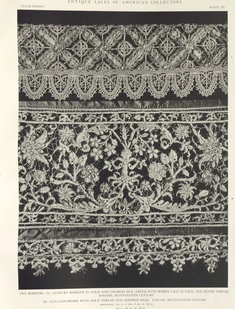 An illustration from Antique laces of American collectors : Volume 1 / text by Frances Morris & Marian Hague, 1920, leaf 36