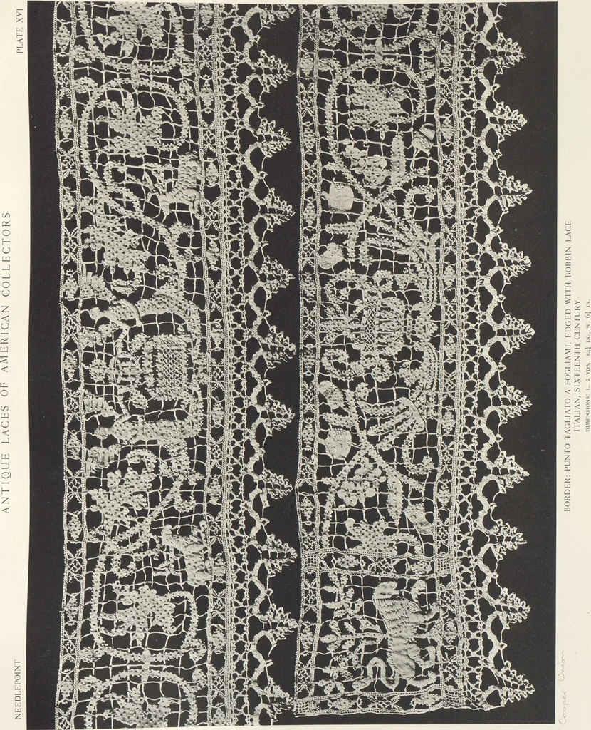 An illustration from Antique laces of American collectors : Volume 1 / text by Frances Morris & Marian Hague, 1920, leaf 37