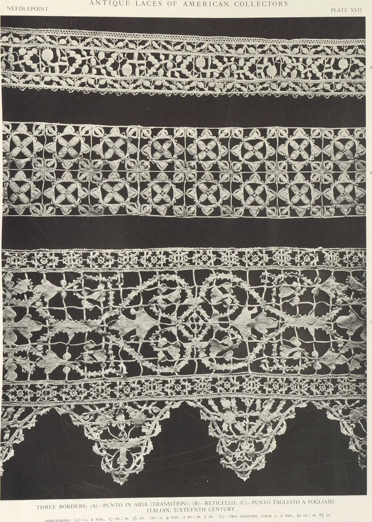 An illustration from Antique laces of American collectors : Volume 1 / text by Frances Morris & Marian Hague, 1920, leaf 38