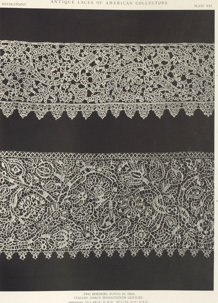 An illustration from Antique laces of American collectors : Volume 1 / text by Frances Morris & Marian Hague, 1920, leaf 42