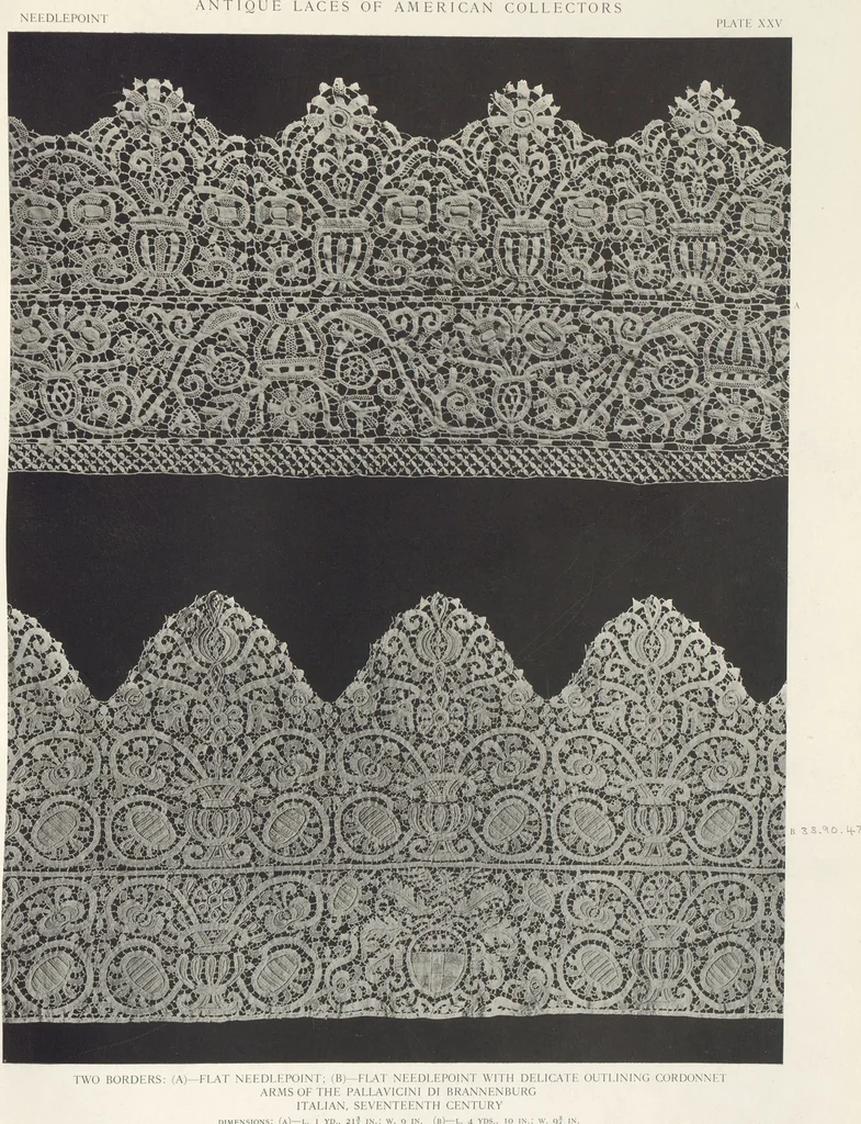 An illustration from Antique laces of American collectors : Volume 1 / text by Frances Morris & Marian Hague, 1920, leaf 46