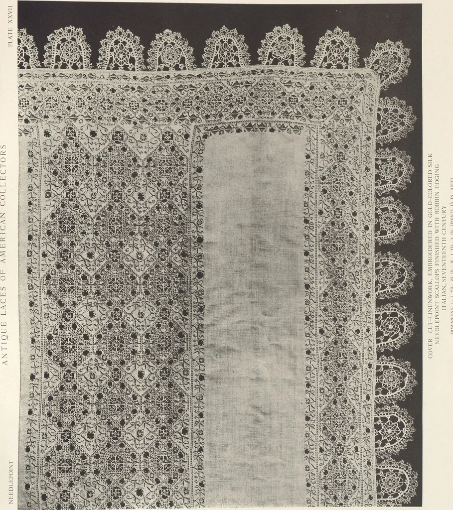 An illustration from Antique laces of American collectors : Volume 1 / text by Frances Morris & Marian Hague, 1920, leaf 48