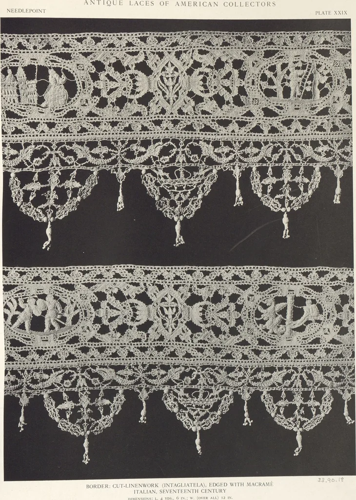 An illustration from Antique laces of American collectors : Volume 1 / text by Frances Morris & Marian Hague, 1920, leaf 50