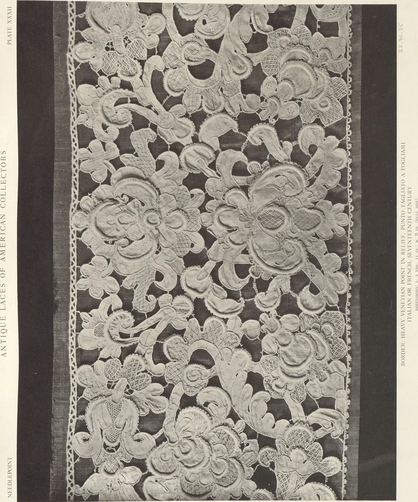 An illustration from Antique laces of American collectors : Volume 1 / text by Frances Morris & Marian Hague, 1920, leaf 53