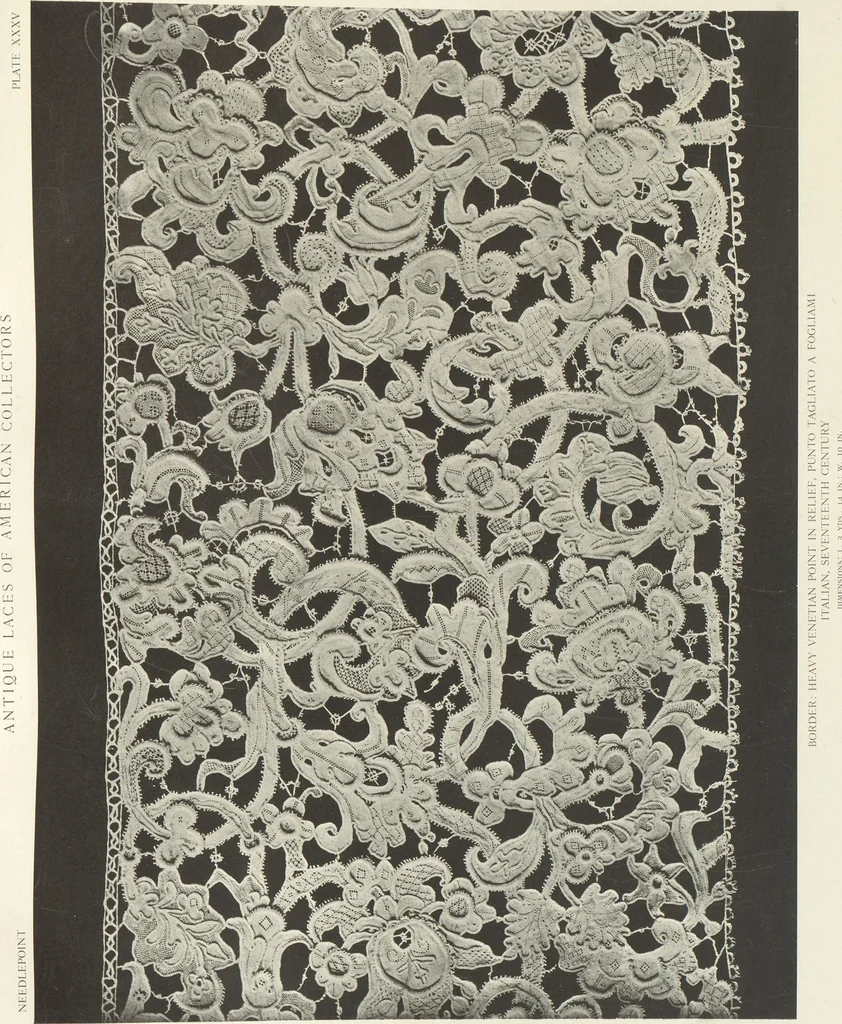 An illustration from Antique laces of American collectors : Volume 1 / text by Frances Morris & Marian Hague, 1920, leaf 56
